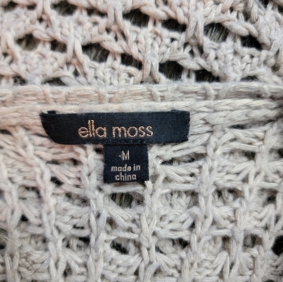 ELLA Moss Lyla Faux Fur Vest Knit Back Beige Size Medium - Picture 8 of 9
